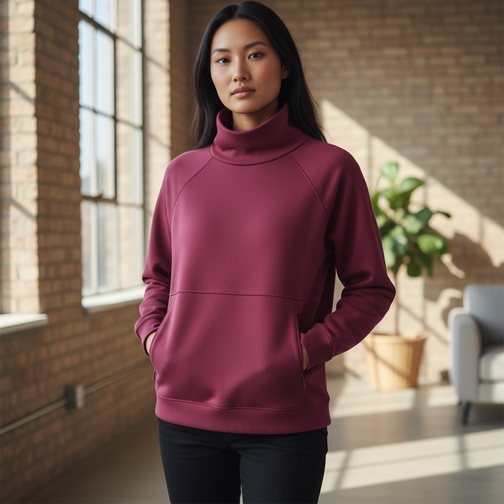 Athleta Pull-Over Mock Turtleneck, sweatshirt - large